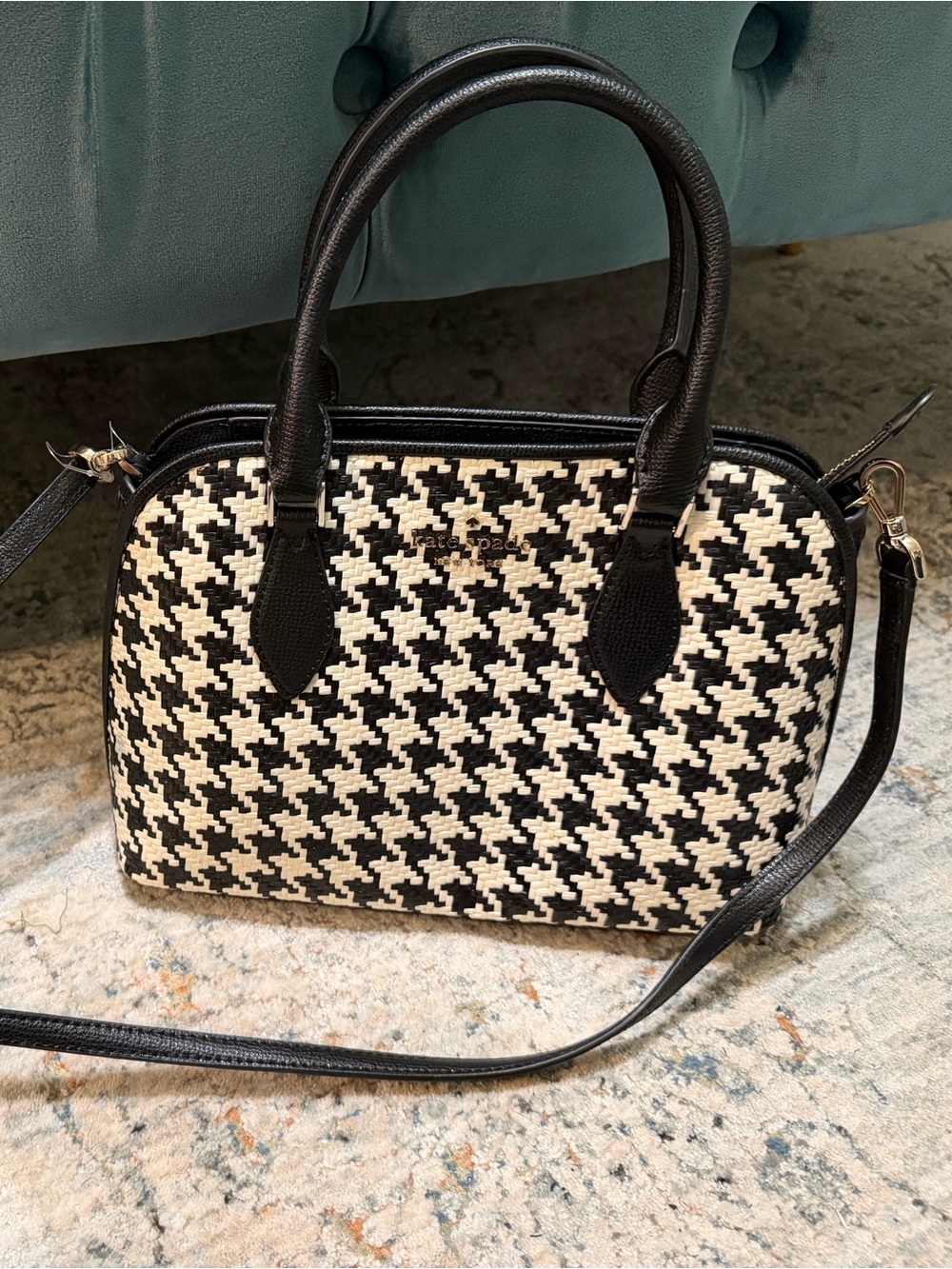 🆕 Kate Spade Darcy Houndstooth Satchel Crossbody